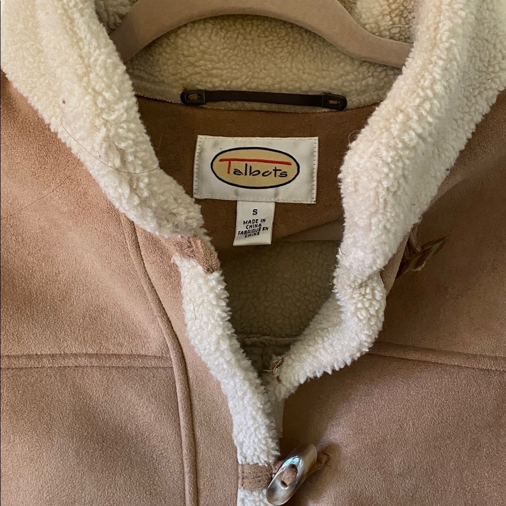 Talbots Tan  and Cream Sherpa Shearling Jacket - Picture 5 of 6